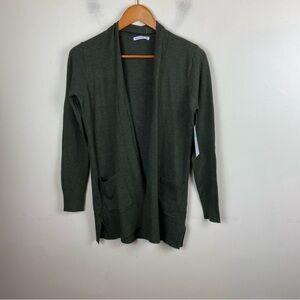 Pink Clover Forest Green Open‎ Front Long Line Cardigan Sweater NWT Size Small